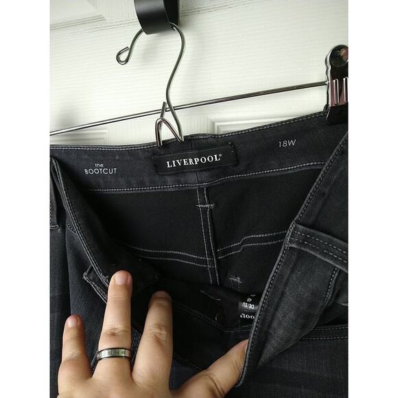 Liverpool Dark Grey Boot cut 5 Pocket Zip Button Pants. Size 18W - Picture 10 of 15